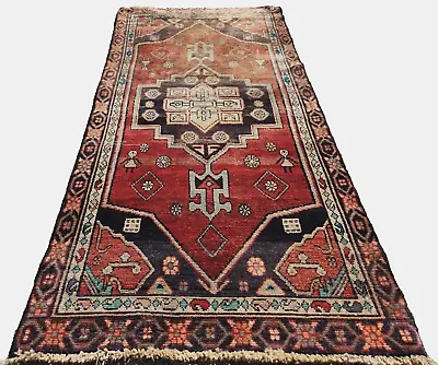 3'1 X6'2  HAND-KNOTTED ANTIQUE C.1900 CAUCASIAN SERAPI TRIBAL WOOL MUTED RUG • $368.75