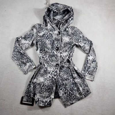 $23.63 • Buy Zara Womens Trench Coat Jacket Size L Large 14(AU) Leopard Print Hoodie Belted