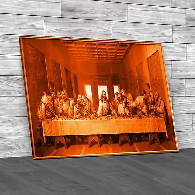 The Last Supper Mosaic 1816 Copy Of Leonardo Da Orange Canvas Print Large • £14.95