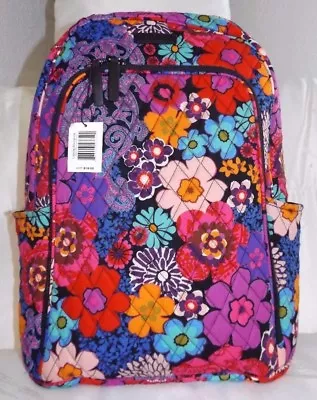 VERA BRADLEY Large Laptop Backpack Floral Fiesta - Padded Section - New With Tag • $95