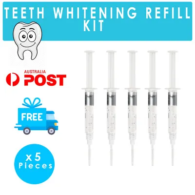 5 X 3ml  DENTAL GRADE Teeth Whitening Gel Refills - 18% Carbamide Peroxide Gels • $15