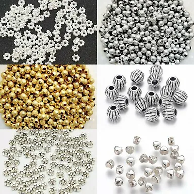£2.89 • Buy  100 Psc Silver Spacer Beads For Jewellery Making Different Styles ,
