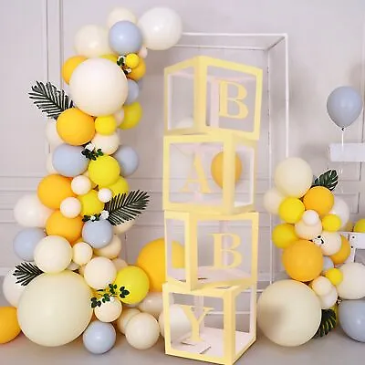 £4.95 • Buy YELLOW A-Z Letter Cube Wedding Baby Shower Balloon Box Birthday Party Decor
