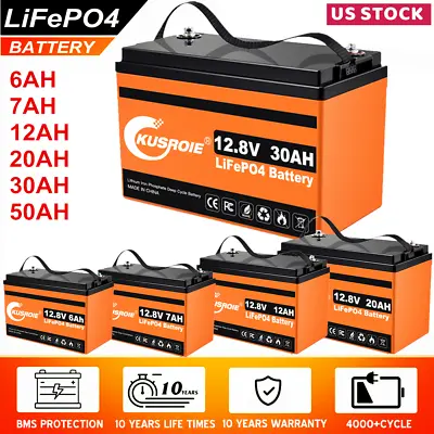 12V 30Ah 12Ah Rechargeable LiFePO4 Lithium Phosphate Battery Solar RV Off-grid • $22.98