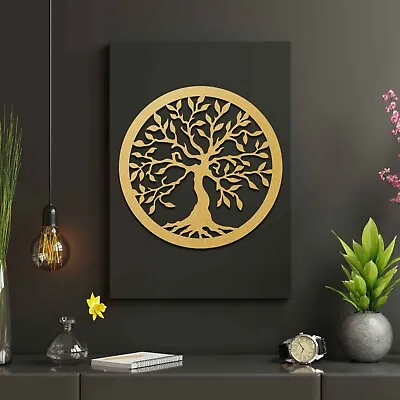 Handcrafted Round Wooden Tree Of Life Wall Art - Nature Gift Decor For Any Room • £92.49