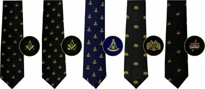 NEW Black Dress Tie Masonic Past Master Knight Templar Scottish Rite  • $9.98