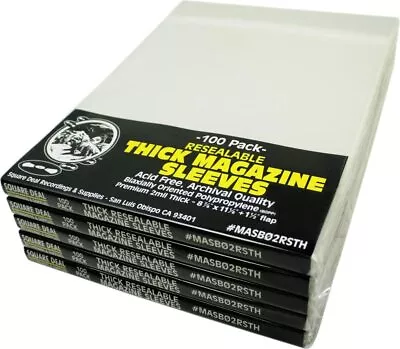 (500) Thick Magazine Sleeves - Resealable Premium 2mil Archival Quality Covers • $65.99