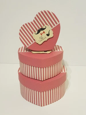£5 • Buy Set Of 3 Heart Shaped Gift Box Nest Set Flowers Jewellery Gc Storage Stacking