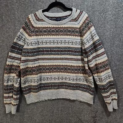 J. CREW Men's Fair Isle Lambswool Blend Crewneck Sweater Size XL • $19.99