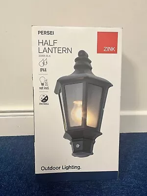 Persei Half Lantern Outdoor Wall Light IP44 Black • £12.99