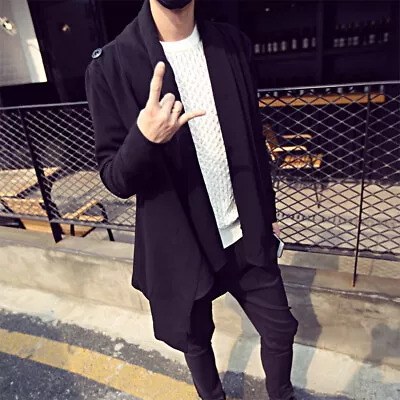 Men Cape Cloak Poncho Coat Hipster Punk Jacket Trench Outwear Gothic Loose Baggy • $34.01