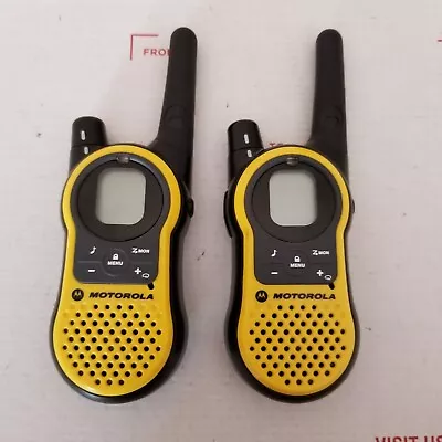 2 Motorola MH230R Walkie Talkies Two Way Radios Talkabout Yellow Pair Belt Clip • $29.49