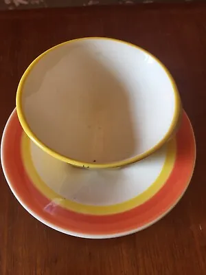 £49.99 • Buy Rare Moorland Pottery Clarice Cliff Design Crocus Pattern Conical Cup And Saucer