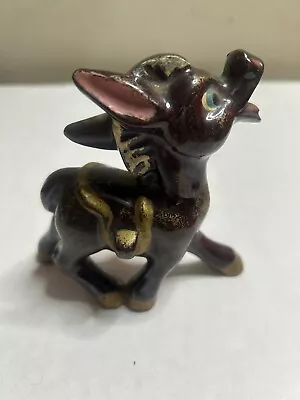 Vintage Tilso Hand Painted Ceramic Donkey Figurine Made In Japan 4¼  *No Basket* • $12