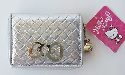 Hello Kitty Small Siver Zip Up Wallet - BNWT • $24.99