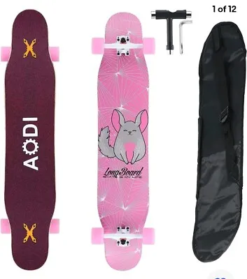 AODI 46  Long Board Pink With Light Up Wheels Carry Bag & Tools • £30