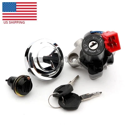 $49.76 • Buy Ignition Switch Fuel Gas Cap Seat Lock For Yamaha V Star 1100 XVS1100 Classic