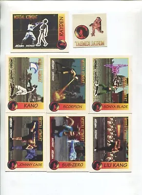 Rare 1992 Aklaim/midway Mortal Kombat Card Set Of 7 & Tattoos! All Nm! Wow!!!!!! • $24.99