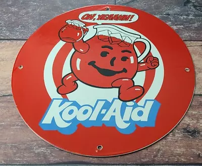 Vintage Kool Aid Porcelain Drink Beverage Gas Service Station Pump Plate Sign • $128