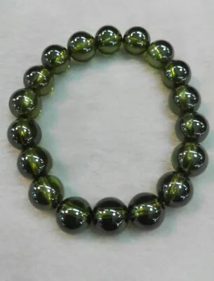 Bracelet Green Naga Eye Gem Talisman Jewelry Thai Buddha Amulet Beads Size 10mm. • $36.30