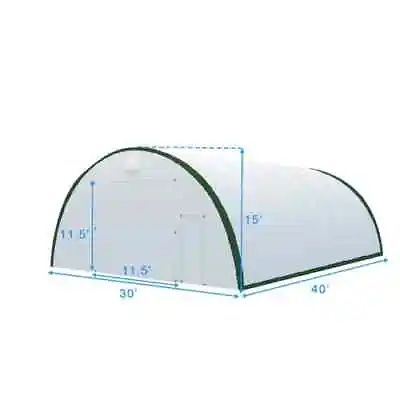 30x40x15 Canvas Tension PE Fabric Storage Hoop Building Shop Shelter Metal Frame • $3899