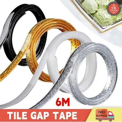 6M Ceramic Tile Mildewproof Gap Tape Self-adhesive Ceiling Edge Deco Trim Strips • £3.49