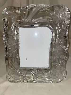 MIKASA  Victorian Crystal Frosted Picture Frame 12”x15” Fits 6”x8” Photo • $9.99