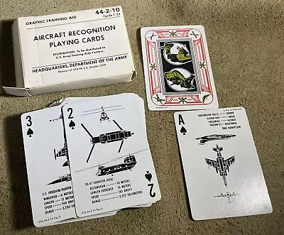 $19.99 • Buy Us Army Aircraft Recognition Playing Cards 1979 44-2-10