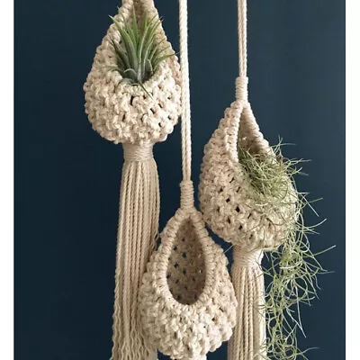 Macrame Hanging Basket Plant Pot Storage Indoor Garden Hanger Plnater Decor • £5.88