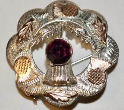 Vintage 1964 Sterling Scottish Thistle Shawl Brooch- WBS ( Ward Brothers) • $33