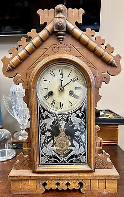 Antique E.N. Welch Mfg Parlor Clock The Daisy One Day Strike • $198