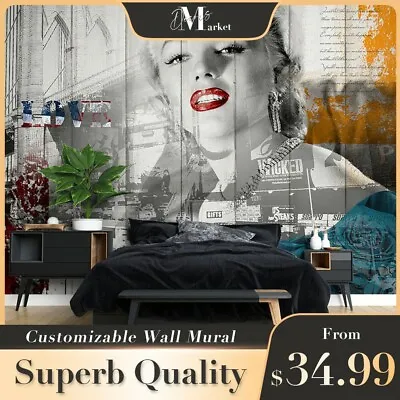 Marilyn Monroe Art Pop Art 3D Wall Mural Designer Bedroom Wallpaper Murals • $22.66