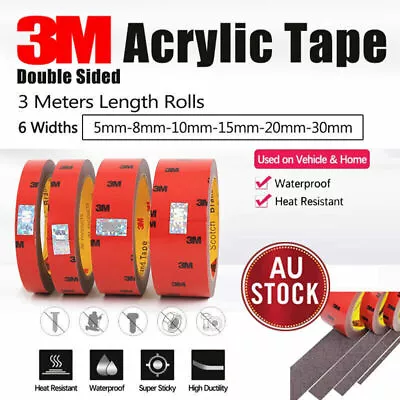 3M Permanent Double Side Super Sticky Versatile Roll Vehicle Tape Up To 20MM AU • $5.99