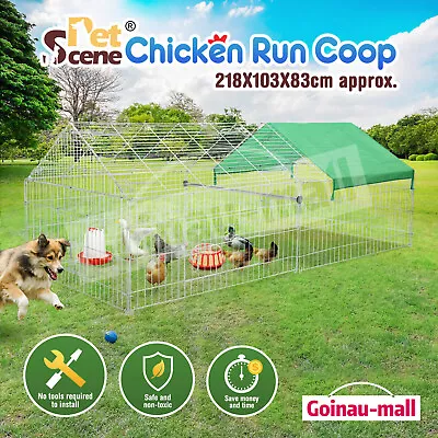 Chicken Coop Run Rabbit Hutch Pet Dog Cat Cage Playpen Fence Puppy Pen House • $119.90