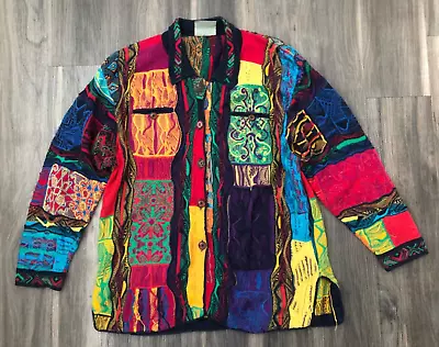 Coogi Vintage Multicolor Cardigan Sweater Australia Mercerized Womens Size M • $250