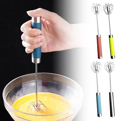 Easy Whisk Semi Automatic Stainless Whisks Hand Push Egg BeatBG Milk Whisk Mixer • £4.85