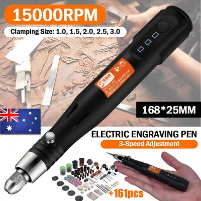 161Pcs Electric Micro Engraver Pen Engraving Tools Set DIY Metal Glass Wood • $29.44