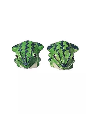 Vintage Japan Salt And Pepper Shakers Ceramic Green Frogs • $10.50