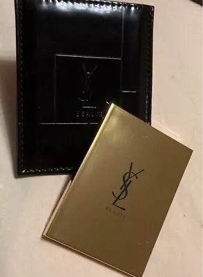 YVES SAINT LAURENT YSL Hand Mirror Compact Novelty Gold Logo 8cm X 6cm Vip Gift • £72.58