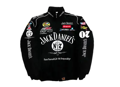 Adults F1 Team Racing Jack Daniels Embroidery Cotton Padded Zip Racing Jacket • $82.50