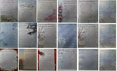 £2.49 • Buy Graveside Cards In Loving Memory, With Your Feeling To Loved Ones, Christmas,
