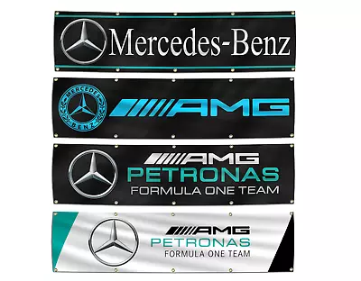 Mercedes Flag Banner 2x8 Ft Amg Class A CLass G Racing Car Garage Decoration • $17.99