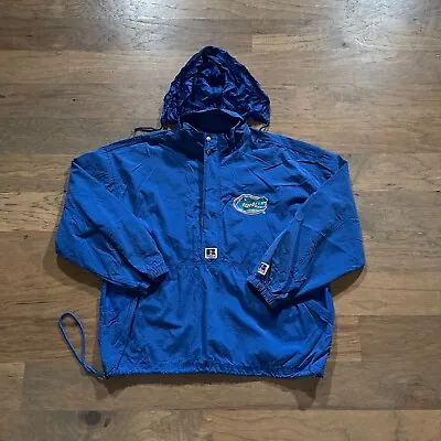 Vintage Florida Gators Jacket Mens XL Blue Hooded Windbreaker College Football • $27.99