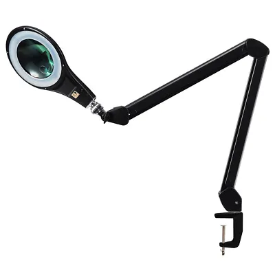 $45.98 • Buy LED Magnifying Glass Desk Lamp W/ Swivel Arm Clamp 2.25x Magnification Black