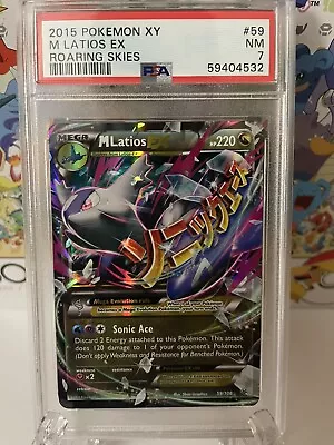 $15 • Buy PSA 7 Holo Mega M LATIOS EX 2015 XY Roaring Skies Pokemon Card 59/108 Near Mint