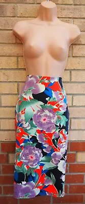 Dorothy Perkins Orange Multi Colour Floral Bodycon Tube Pencil Skirt 10 S  • £14.99