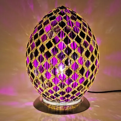 Egg Lamp New Pink Tile Medium Mosaic Table Lamp Desk Bedside Lounge Study  74PLT • £49.99
