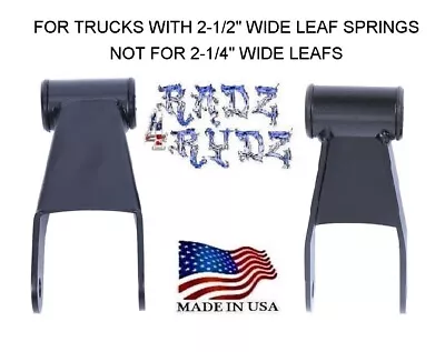 1963-1972 Chevy C10 GMC C1500 W 2.5  Wide Leafs 2  Drop Shackles Lowering Kit • $55.90