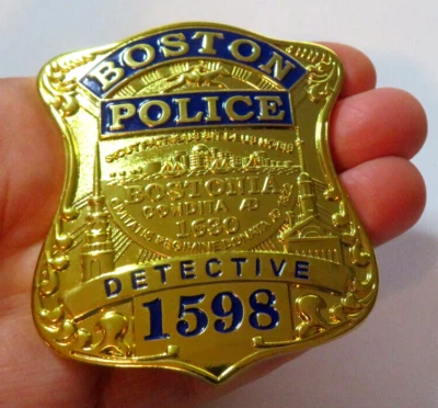£38.99 • Buy Movie Badge BOSTON # 1598 DETECTIVE Police Badge Brand MASS. USA