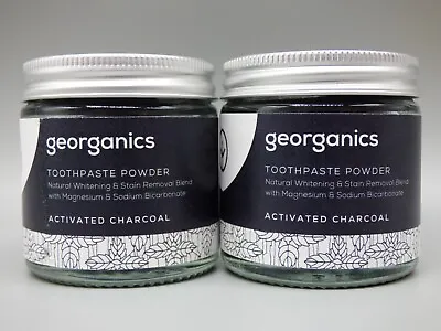 CHARCOAL TOOTHPASTE POWDER X 2 TEETH WHITENING 100% NATURAL STAIN REMOVER • £5.99